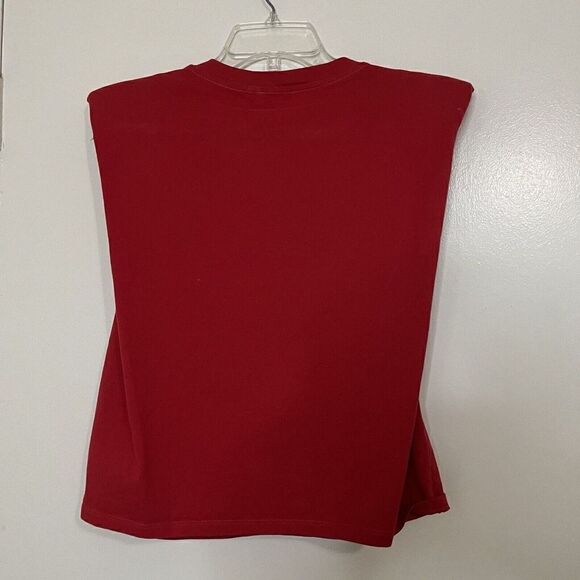 ARITZIA Babaton red vneck padded shoulder sleeveless top size XS - Picture 4 of 5